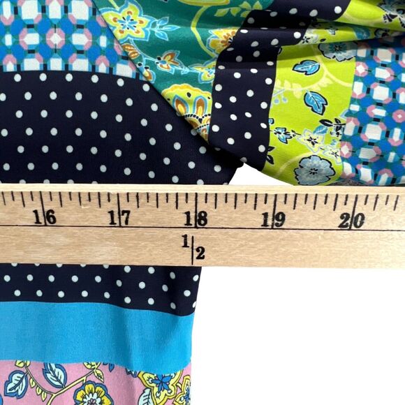 Sara Campbell Dress Womens M Blue Multi Polka Dot Floral Boat Neck Boho Retro - Picture 5 of 11